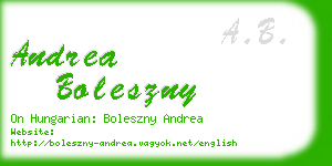 andrea boleszny business card